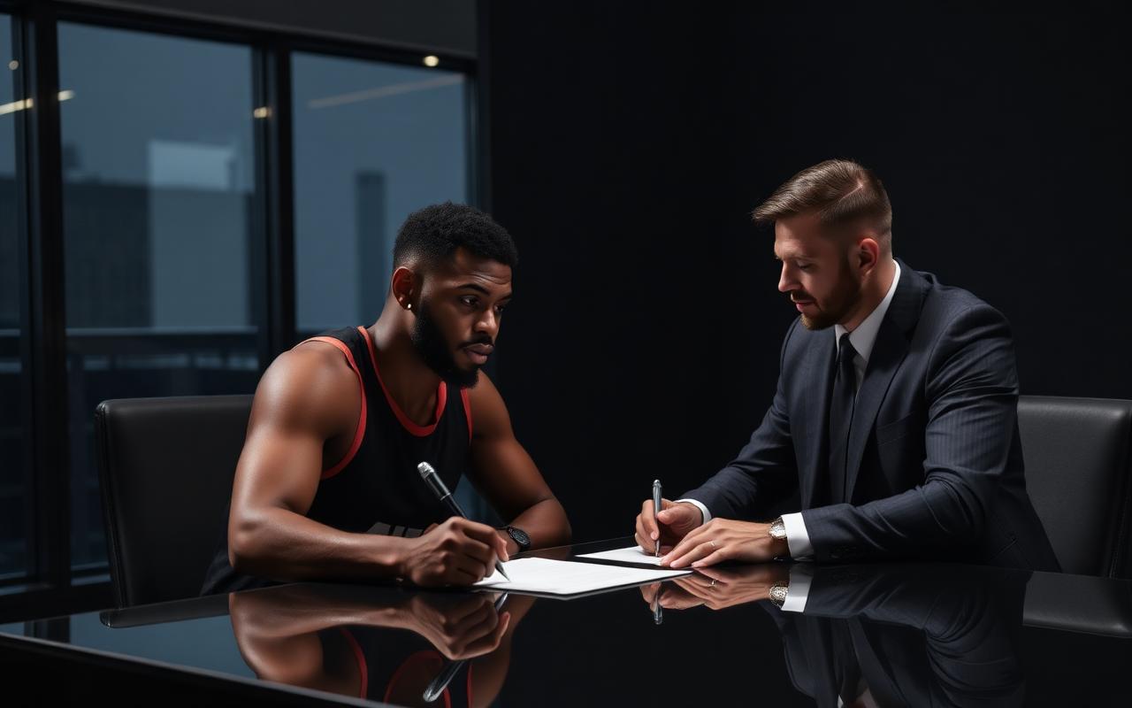 Agent signing athlete contract
